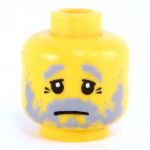 LEGO Head, Light Bluish Gray Beard, Sad