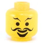 LEGO Head, Wavy Moustache, Soul Patch, Thin Eyebrows