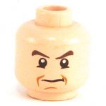 LEGO Head, Brown Eyebrow, Chubby Cheeks, Frowning