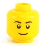 LEGO Head, Black Eyebrows, Simple Smile