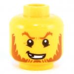 LEGO Head, Dark Orange Eyebrows and Chinstrap Beard, Missing Tooth