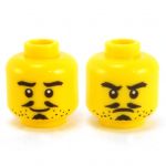 LEGO Head, Black Moustache and Goatee, Stubble