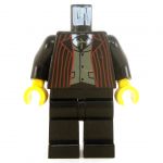 LEGO Black Suit and Tie, with Vest and Red Pinstripes