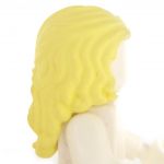 LEGO Hair, Female, Long and Wavy, Sides Pulled Back, Light Yellow (Rubber)