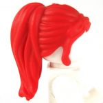 LEGO Hair, Female, Ponytail with Long Bangs, Red (rubber)