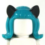 LEGO Hair, Dark Turquoise with Black Ears