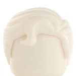 LEGO Hair, Swept Right with Front Curl, White