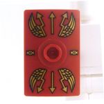 LEGO Shield, Curved Rectangular with Gold Lightning Wings and Arrows Design