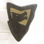 LEGO Shield, Black, Triangular with Gold Dragon Design