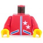 LEGO Torso, Red with Two White Stars, Pockets