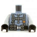 LEGO Torso, Female, Sand Blue with Light Bluish Gray Arms, Straps and Pouches