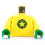 LEGO Torso, Yellow Shirt with Green Star and Green Hands