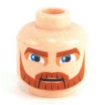 LEGO Head, Brown Dark Orange Beard and Eyebrows, Blue Eyes