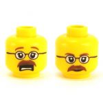 LEGO Head, Brown Moustache and Glasses