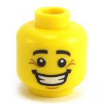 LEGO Head, Black Eyebrows, Large Smile with Crow's Feet