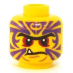 LEGO Head, Purple Tattoos, Red Eyes