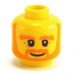 LEGO Head, Orange Beard, Smiling