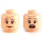 LEGO Head, Female, Light Flesh, Dark Orange Eyebrows, Freckles, Eyelashes, and Dark Red Lips [CLONE] [CLONE]