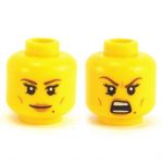 LEGO Head, Female, Red Lips and Beauty Mark, Cheek Lines