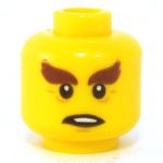 LEGO Head, Very Heavy Brown Eyebrows