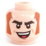 LEGO Head, Flesh, Dark Orange Sideburns, Large Smile
