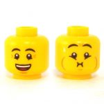 LEGO Head, Black Eyebrows, Smiling/Sick