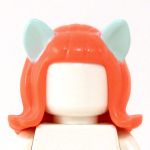 LEGO Hair, Orange with Light Aqua Ears