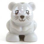 LEGO Hamster, Gray with White Fur Pattern