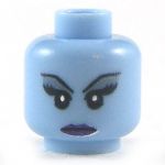 LEGO Head, Bright Light Blue, Female, Purple Lips