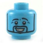 LEGO Head, Medium Azure, Black Beard, Smiling