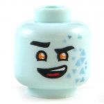 LEGO Head, Light Aqua, Crystal Pattern on Face, Smiling