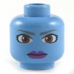 LEGO Head, Medium Blue, Female, Large Brown Eyes