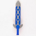 LEGO Sword, Oversized with Silver Tip and Angular Crossguard, Blue