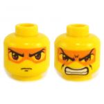LEGO Head, Large Brown Eyes, Orange Mask