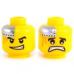 LEGO Head, Metal Plates, Smiling/Scared