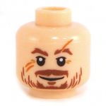 LEGO Head, Light Flesh, Brown Eyebrows and Beard, Scars