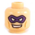 LEGO Head, Light Flesh, Purple Mask, Smiling