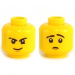 LEGO Head, Black Eyebrows With Small Scar