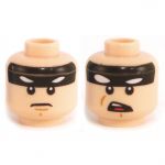 LEGO Head, Black Headband, Serious/Confused