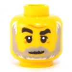 LEGO Head, Gray and White Beard, Small Smile