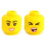 LEGO Head, Female, Pink Lips and Freckles, Smiling/Laughing