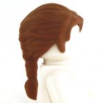 LEGO Hair, Female, Long Braided Ponytail, Reddish Brown (Rubber)