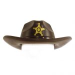 LEGO Outback / Cowboy Hat (Wide Brim Fedora), Dark Brown with Star