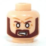 LEGO Head, Black Bushy Beard and Eyebrows, Frown [CLONE]