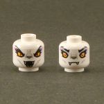 LEGO Head, Female, Feline, White with Purple Highlights