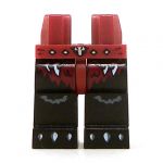 LEGO Legs, Black Fur with Dark Red Loincloth