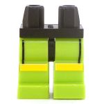 LEGO Legs, Lime Green with Black Hips, Yellow Stripes