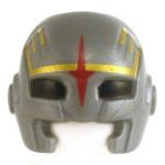 LEGO Helmet, Flat Silver Red and Gold Design, Black Eyes