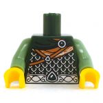 LEGO Torso, Dark Green, Scale Mail, Sand Green Arms