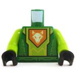 LEGO Torso, Green with Lime Green Arms, with Wolf/Fox Symbol